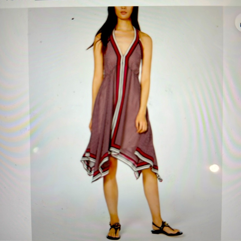 MICHAEL KORS high low halter dress